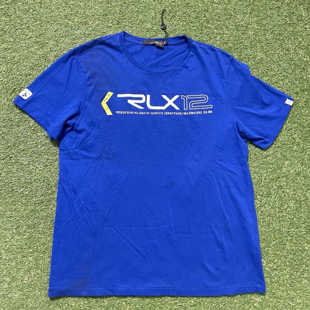 RLX Ralph Lauren Rogue Klamath Siskiyo Oregon California T Shirt Large L Blue