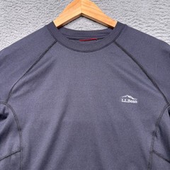 LL Bean Shirt Mens Medium Black Midweight Base Layer Performance Outdoor Hiking