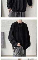 Men’s Distressed Hole Long Sleeve T-Shirt Hip Hop Oversized Harajuku Streetwear