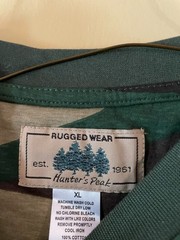 Rugged Wear Hunters Peak Woodland Camo Ringer T-Shirt XL New Without Tags Army