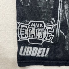 Mens S Chuck Liddell MMA Fighter Elite Iceman Grunge T-Shirt Faded Black Grunge