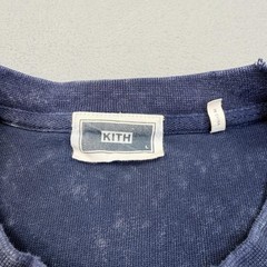 Kith Shirt Mens Large Blue Logo Graphic Tee Mineral Wash Cotton Crewneck