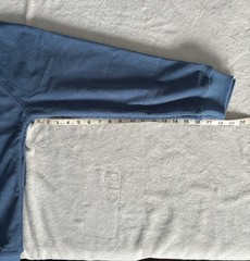 Mens Unbranded Blue Ribbed Long Sleeve Henley Shirt W/Kangaroo Pocket Size Small