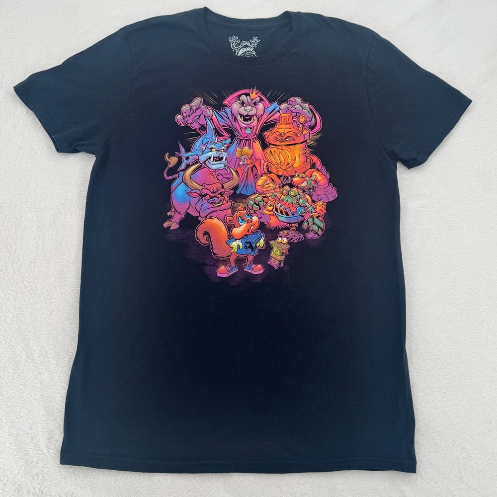 Loot Crate Conker’s Bad Fur Day T-Shirt Mens Sz Medium Black Rare Video Game Tee