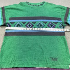 Vintage Sedan by Blox T Shirt Mens Small Green 90s Geometric Aztec Pattern Tee