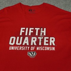 New Russell University of Wisconsin Men’s T-Shirt Red 2XL Cotton
