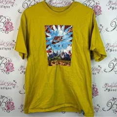 Nike air tshirt loose fit Graphic Tee yellow blue mushrooms Yellow