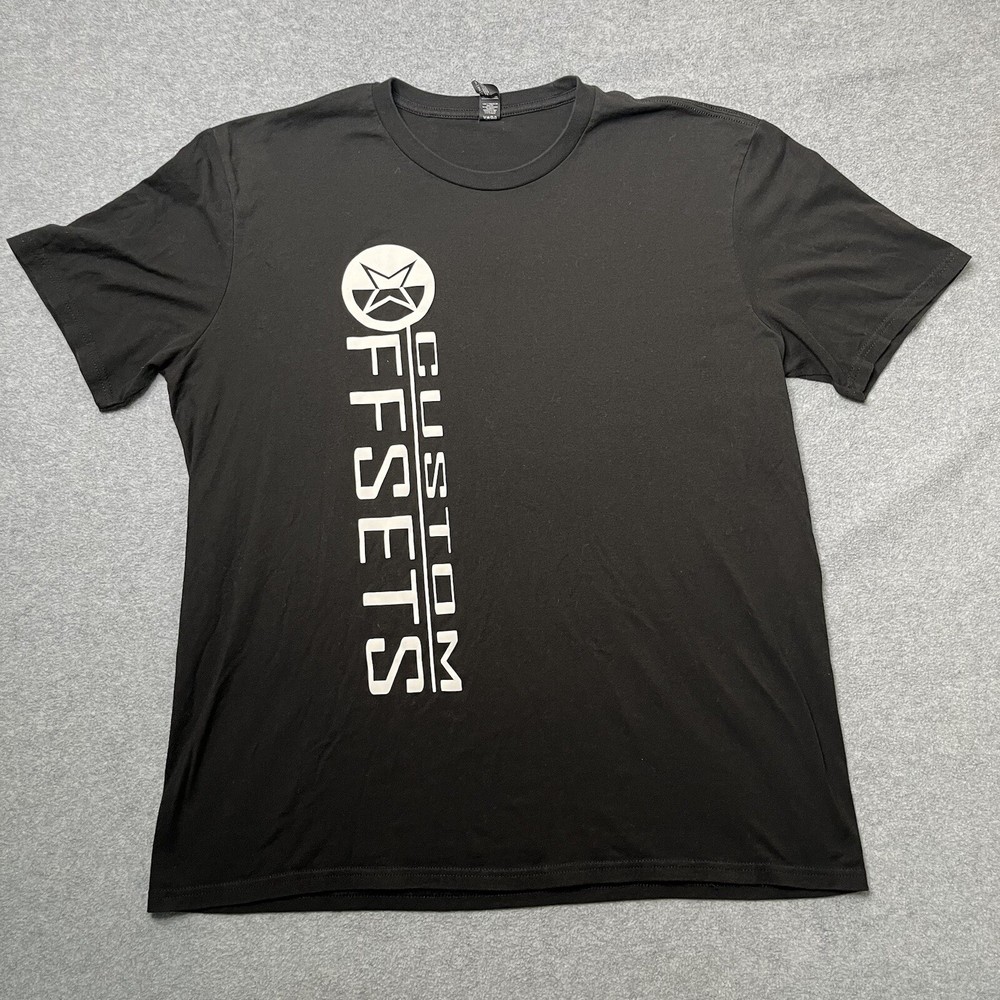 Custom Offsets Logo T-Shirt Black Size 2XL Wheels Trucks Automotive