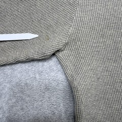 LL Bean Henley Shirt Mens XL Oatmeal Long Sleeve Waffle Knit Cotton Made USA