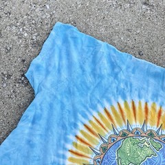 VTG Liquid Blue Double-Sided World Map Globe Graphic T-Shirt Big Tall 6XL 6X