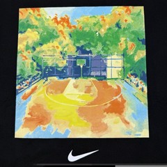 NEW Nike Max90 Watercolor Painting Basketball $45 MSRP Center Swoosh t-shirt M