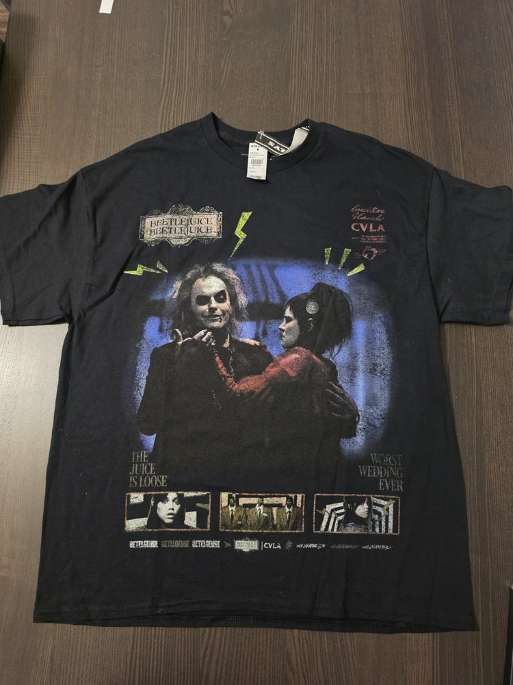 CVLA Beetlejuice Graphic Design Tee Black Size XL