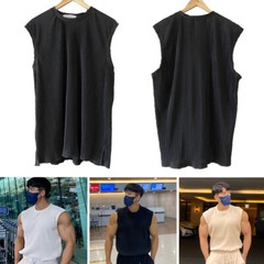 Men Sleveless Vest Tees Shirts Tank Top Casual Solid Loose Breathable Pullover