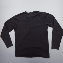 Pact Organic Cotton Softspun Long Sleeve Henley Shirt Mens Medium Faded Black