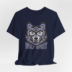 Wolf Spirit T-Shirt | Red & Black Indigenous Formline Wolf Head Tee Shirt