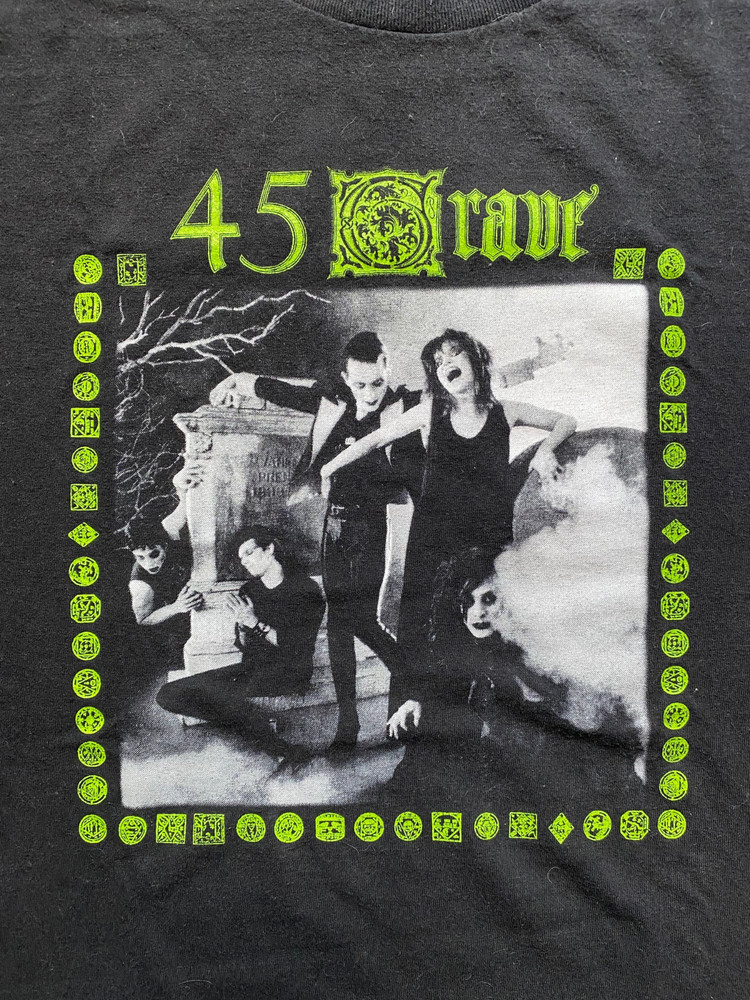 Rare 45 Grave Black Unisex Short Sleeve Cotton TShirt Size S 234XL HNG241