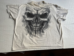 Vintage y2K Skull Face T Shirt Men 3XL Jerzees Hi Densi-T AOP