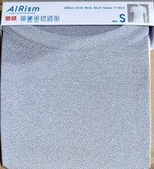 UNIQLO AIRism Crew Neck Short-Sleeve T-Shirt 02 LIGHT GRAY Size Small