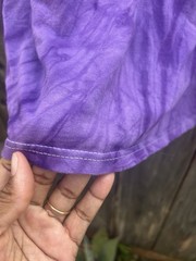 Colortone Men’s Purple Spiral Tie Dye Long Sleeve Cotton Tee Shirt Size 3XL