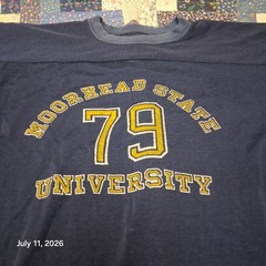 Vintage Champion Moorhead State University Jersey Size Large Navy Blue 70s 80s