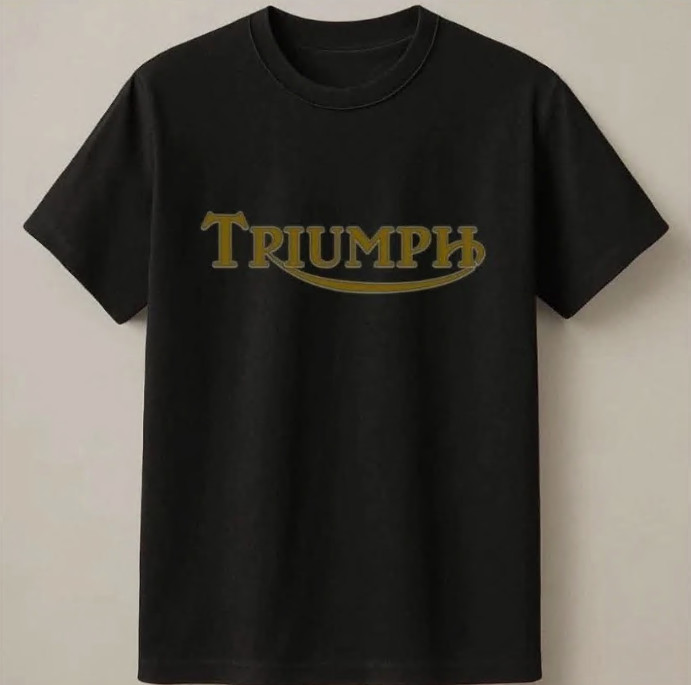 Classic Triumph Retro Gold Emblem Men Tee