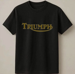 Classic Triumph Retro Gold Emblem Men Tee