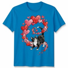Cat Hearts Lovers Animals Cats Mens T-Shirt Womens Tee Graphic Tee