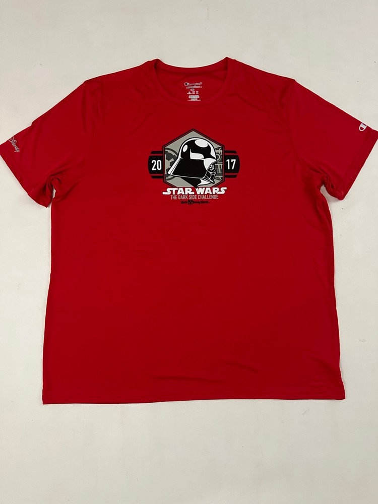 The Champion 2017 Run Disney Star Wars The Dark Side Challenge T Shirt Red S 2XL