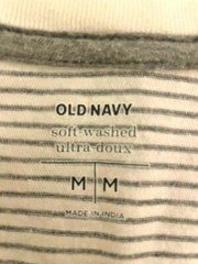 Old Navy V Colllar Casual Wear Medium White Striped Pattern