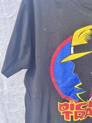 VINTAGE 1980s 1990s Dick Tracy T-Shirt , XL Disney Black ORIGINAL Flaws