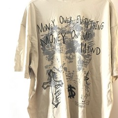 Boohoo Man Men’s Oversized Cross Renaissance T-Shirt Tee Size L Beige Tee New