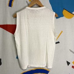 Vintage 40s White Tshirt Paper Thin Medium Sleeveless 50s Rockabilly Champknit