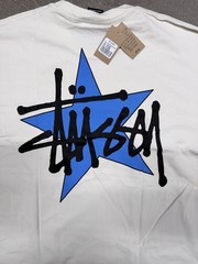 Stussy Shirt Star Tee Tshirt Natural Size Medium NWT Double Sided Streetwear