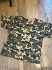 Vintage 90s Mil-Tec Woodland Camo Shirt Large 22×24 Boxy