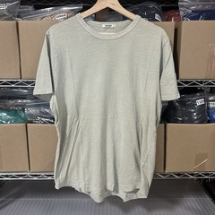 Buck Mason T Shirt Slub Curved Hem Tee Olive Green Mens Large USA Made Heritage