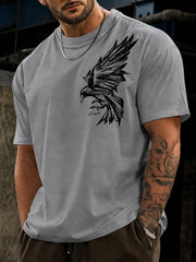 Men’s Eagle Cool Graphic T-Shirt Loose Fit Streetwear Summer Casual Cotton Tee