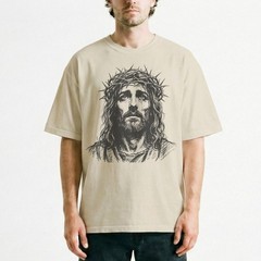 Jesus Christ Crown Thorns Christian Faith Religious T-Shirt Cross Gift Tee