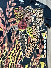 Heads or Tails Men’s Rainstones Beaded / Black / Tiger T-shirt Size XL