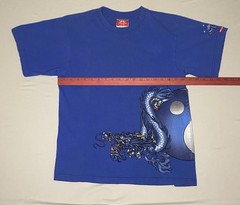 Rare Vintage 90s JNCO Jeans Blue Dragon Wraparound T-Shirt, Men’s S Youth XL