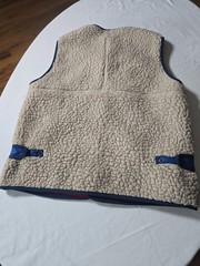 KAPITAL Vest Boa Fleece Navy Cream Unisex Size XL 4 Pre-owned Made in Japan 0306