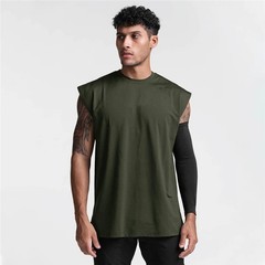 Mens Cotton Sleeveless T Shirt Tank Solid Blank Hot Summer Gym Cool Comfort US