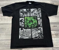 Marijuana Shirt Mens 2XL Weed Smoke 420 Shaka Streetwear REMEMBER MOMENTS Black