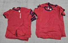 Anvil Adult Lightweight Ringer T-Shirt Red Blue Unisex Lot Of 10 S/M
