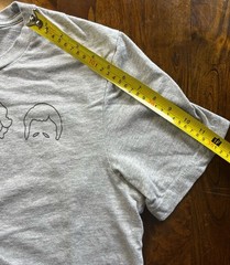 The Beatles Bella+Canvas Minimalist Line Art Short Sleeve Grey T-Shirt-Size L