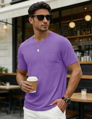 TACVASEN Men’s T-Shirts Summer Shirts Casual Cotton XX-Large, Light Purple