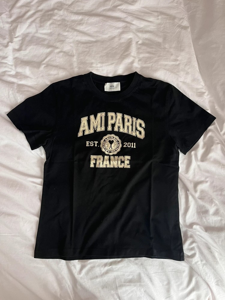 Ami Paris France Shirt Black Size Large NWT FITS SMALLER