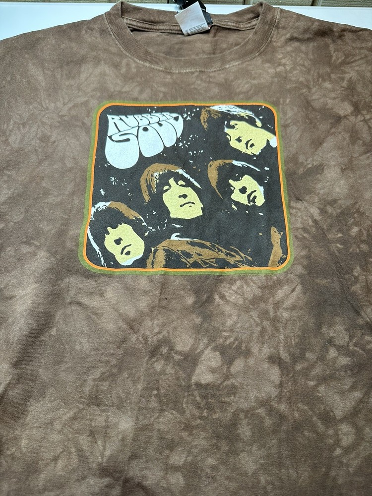 The Beatles Band Liquid Blue Tag Rubber Soul Band Tour Tee Shirt – Mens Size XL