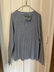 Faherty Cloud Cotton Long Sleeve Henley Large Heather Gray Pima Modal MKC0077