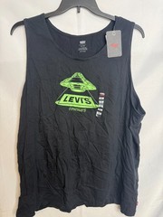 Levi’s Mens Black Wide Strap Relaxed Fit UFO Graphic Logo Tank Top Size XXL NWT