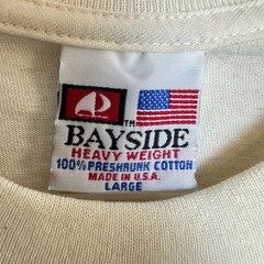 90s Bayside Heavy Weight Football Graphic T-Shirt Mens Large Cream USA Cotton